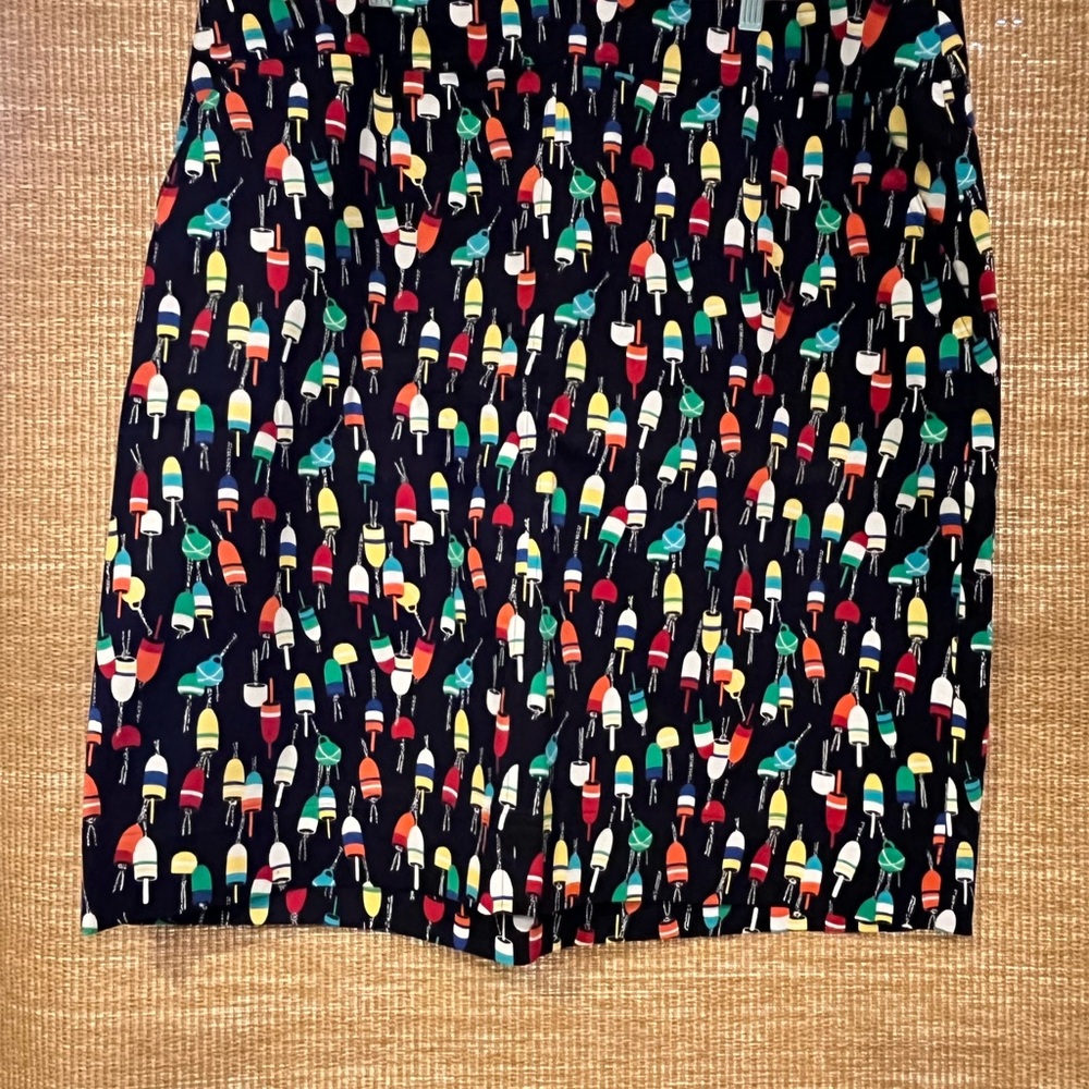 Talbots Preppy Coastal Buoy Theme Navy Pencil Skirt